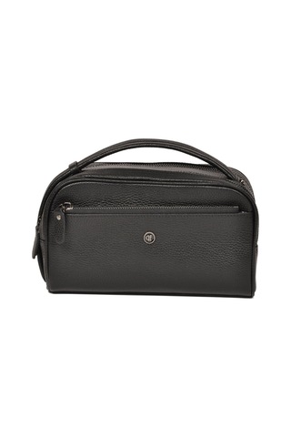 Praff Leather Siyah Hakiki Deri Çok Bölmeli Erkek Portfoy El Çanta Pc-001