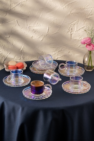 Emsan Muhabbet 100 Ml 6'lı Kahve Fincan Takımı renkli