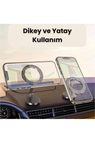 Miaxtreme T-83 Manyetik Araç Telefon Tutucu - 360 Derece Döner, Magsafe Uyumluluğu Var