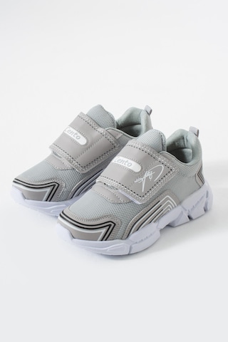 Adımist Çocuk Unisex Rahat Ortopedik Taban Cırtlı Hafif Sneaker Spor Ayakkabı Lento Cırtlı Gri