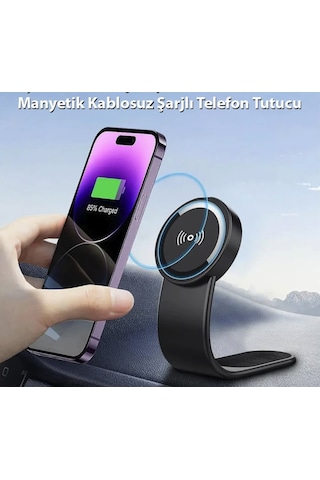 Magsafe Kablosuz Şarjlı Araba İçin Araç İçi Telefon Tutucu Wireless Şarj Özellikli