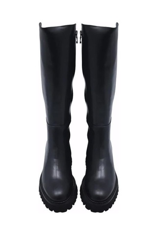 Poletto Hakiki Deri /tekstil Sıyah Çizme Düz 5780 77 S-848 Siyah