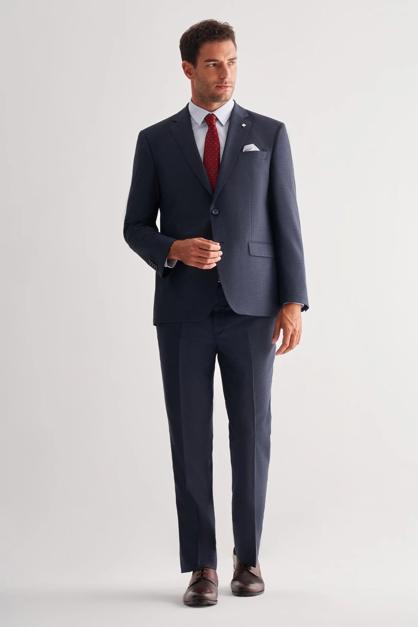 İmza Koyu Lacivert 4 Drop Comfort Fit Classic Takım Elbise 1001255121 Koyu Lacivert