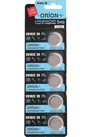 Orion CR1632 3V Lityum Düğme Pil 5'li