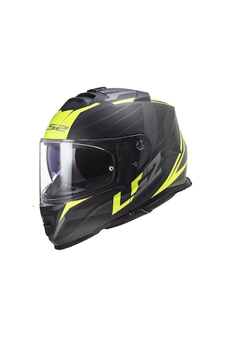 LS2 STORM NERVE MAT SİYAH NEON SARI MOTOSİKLET KASK