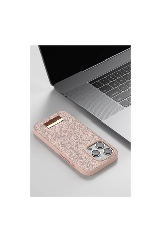 Onegif Apple Apple iPhone Uyumlu 15 Bright Simli Kapak - Pembe - Pembe