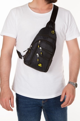 Newish Polo Erkek Kumaş Usb Kulaklık Çıkışlı Bodybag Göğüs Ve Omuz Çantası New172 - Siyah - Sarı