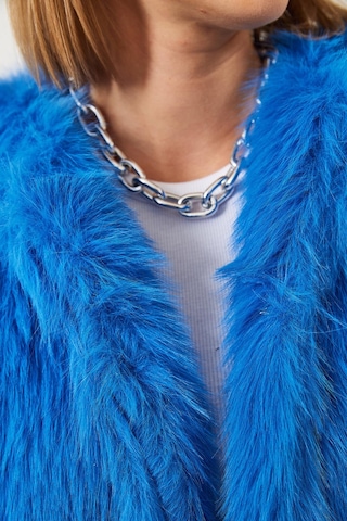 Shade Kadın Suni Kürkllü Astarlı Mont 38119 60251968 - Saks Saks Mavi