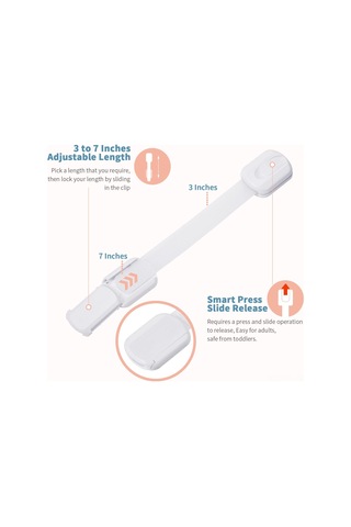 Gajeena Çocuk Güvenlik Çekmece Kilitleri, Plastik Abs, 230mm, 6 Adet, Çekmece Dolap Kapıları Buzdolabı Koruması Beyaz