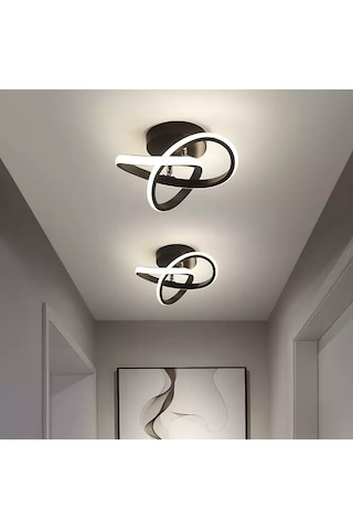 Burenze Modern Plafonyer Tavan Led Avize Siyah 2 Adet Set Ledli Avize - Burenze763 Koyu Kahverengi