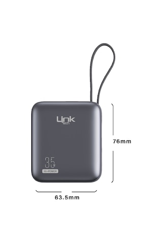 Linktech Pd35 Premium 10000 Mah 35w Süper Hızlı Dahili Kablolu Powerbank Siyah