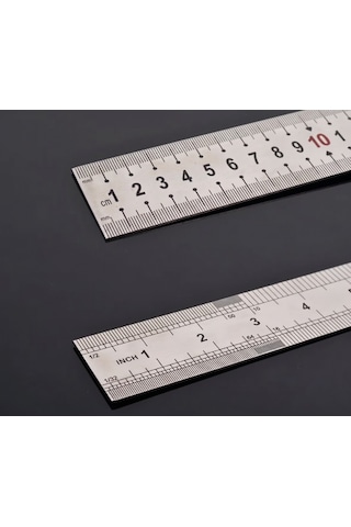 Çelik Cetvel 200cm Gri