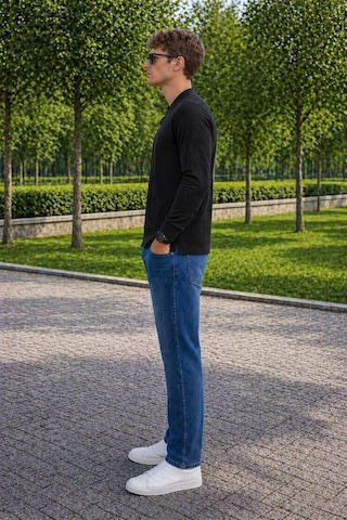 Alexandergardi Hakim Yaka Yarım Fermuarlı Erkek Sweatshirt Siyah