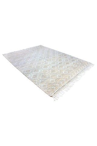 My Home Halı Oslo Iskandinav Şahane El Dokuma %100 Doğal Pamuk Yumuşak Sari Yıkanabilir Kilim Halı K2 Sarı