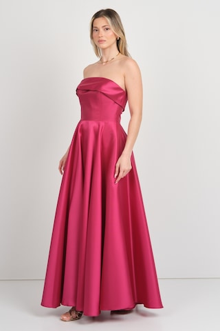 Doridorca Kadın Straplez Uzun Abiye Elbise 6068 Vişne Vişne