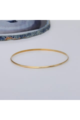 14 Ayar Mikron Altın Kaplama Düz Parlak Ajda Gümüş Bilezik - Bv00113 Altın