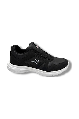 Xstep 020-26 Cilt Deri Anatomik Erkek Sneaker Siyah Beyaz Siyah
