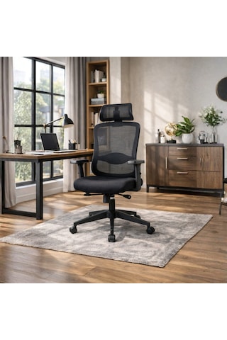 Tempo Ergonomik Yönetici Ve Çalışma Koltuğu - File/siyah 64x116-126x66 Cm