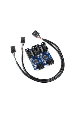 9 Pin Usb Çoklayıcı Anakart Için 4 Port Usb 2.0 Çoklayıcı Acı Kahverengi
