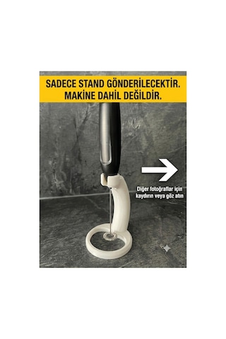 Üniversal Süt Köpürtücü Standı - Modern Tasarım Kahve Karıştırıcı Tutucu - Siyah 80x90x120mm Cihaz Dahil Değildir Diğer