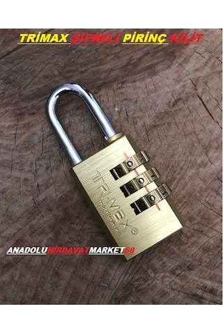 Trimax 28mm Pirinç Şifreli Asma Kilit Mini Şifreli Asma Kilit