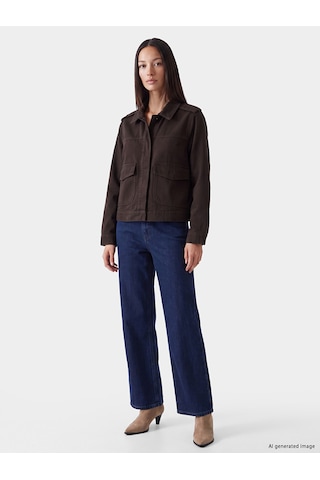 Lcwaıkıkı Classic Kahverengi Gabardin Kadın Gömlek Ceket
