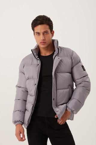 Polo State Erkek Regular Fit Şişme Mont Gri