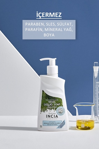 INCIA %100 Doğal Sıvı Kastil Sabunu Arındırıcı Zeytinyağlı 10 Bitkisel Değerli Yağ Vegan 250 ML