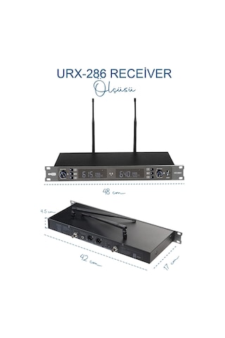 Hepa Merz Urx-286ee Üst Kalite 2'li El Tipi Uhf Telsiz Kablosuz Mikrofon Seti 2x100 Kanal
