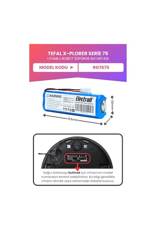 Tefal X-plorer Serie 75 Robot Süpürge Bataryası Ultra Yüksek