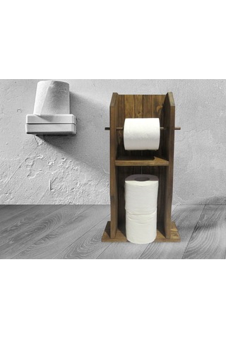 Bk Home Doğal Masif Ahşap Tuvalet Kağıtlığı Ve Konsept Banyo Duva