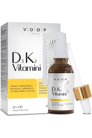 Voop Vitamin D3k2 Sprey-Damla 20 ML