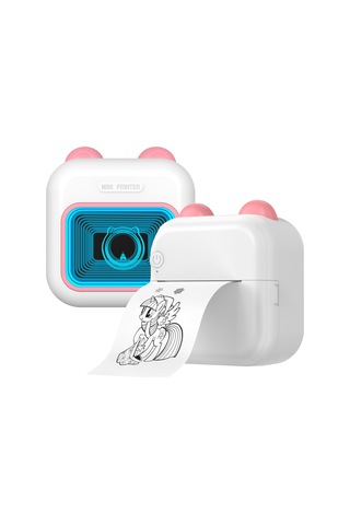 Yunboo M10 Mini Termal Yazıcı - 200dpi, Bluetooth 5.1, 7 Renk Led, 1200mah Pil, 57x25mm Kağıt, Pembe 1 Adet Kağıtlı