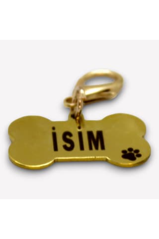 Caramelos Çelik Metal Köpek Künyesi Gold