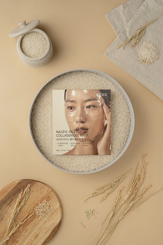 NACIFIC Rice Pepta Collagen Yüz Maskesi , Peptit + Kolajen + Pirinç Özü , Nemlendirici & Sıkılaştırıcı Jel Maske