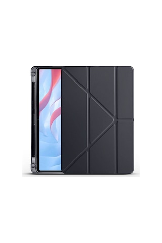 Huawei Honor Pad X8 Pro 11.5' Kılıf Tchs Tri Folding Kalem Bölmeli Standlı Kılıf - Siyah Siyah