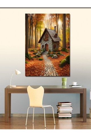 Kanvas Tablo Orman İçindeki Ev 50cmx70cm