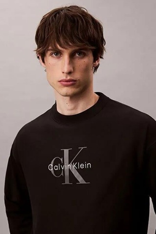 Calvin Klein Erkek Sweatshirt Siyah