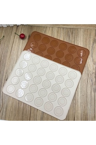 Silikon Macaron Macaroon Börek Fırını Pişirme Kalıp Sayfası Mat 30-cavity Dıy Kalıp Pişirme Mat Çok Renkli