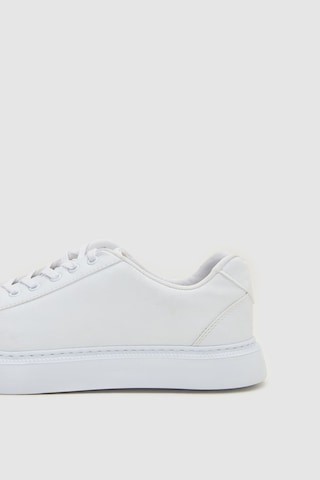 D's Damat 0EC09ORT0378 Beyaz Kalın Beyaz Tabanlı Bağcıklı Sneaker Ayakkabı Beyaz