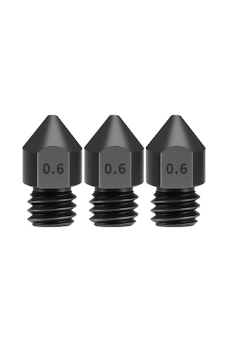 Geekyou 3 Adet Mk8 Sert Çelik Nozzle, 0.6mm Boyut, 3d Yazıcı Aksesuarı, 1.75mm Filament Uyumlu, Dayanıklı Ve Kuru Tabanlı