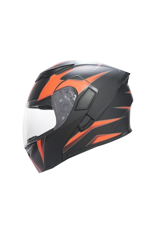 Rhkc 902 Çene Açılır Vizörlü Kask Siyah/kırmızı Renkli
