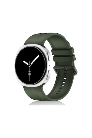 Samsung Galaxy Watch 9 40mm Uyumlu Krd-159 22mm Silikon Kordon - Yeşil