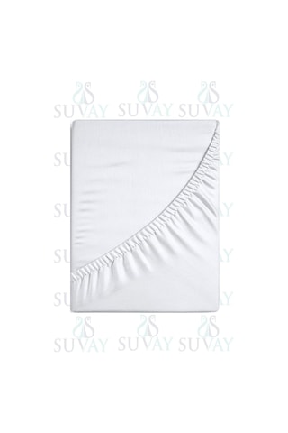 Suvay Penye Lastikli Çarşaf Tek Çift Kişilik Battal Boy %100 Pamuklu Lastikli Penye Çarşaf Beyaz