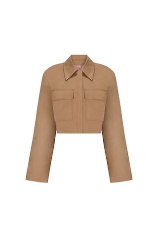 Whenever Company Camel Renk Koton Crop Ceket Camel