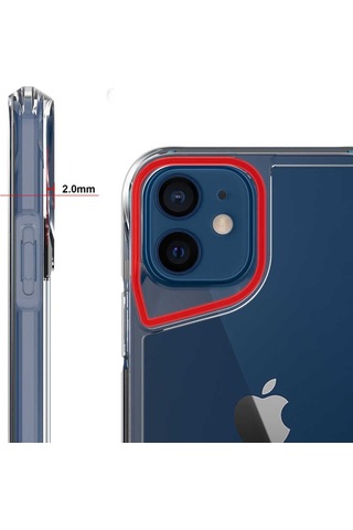 Apple Uyumlu iPhone 12 Kılıf Zore T-Max Köşeleri Korumalı Kılıf Renksiz