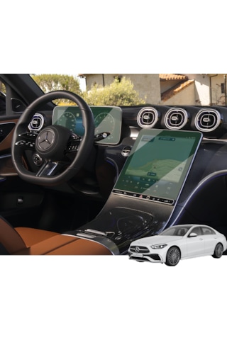 Mercedes C Serisi W206 (2021-2025) Uyumlu 11.9" Multimedya ve 12.3" Gösterge Çift Set 9h Nano Ekran Koruyucu