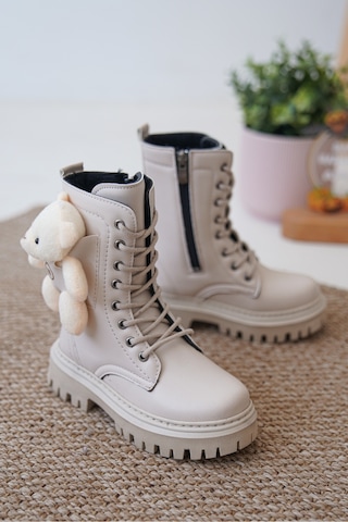 Daxtors D006 Günlük Ortopedik Ayıcıklı Kız Çocuk Botu Krem