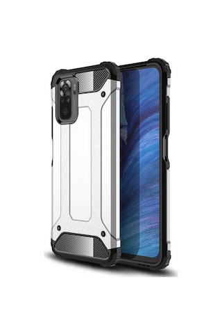 Noktaks - Xiaomi Uyumlu Xiaomi Redmi Note 10s - Kılıf Çift Katman Zırh Tank Crash Military Kapak - Kırmızı T17036 Kirmizi