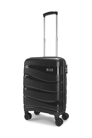 Wexta Wx-pp10 Dalgalı Siyah Kabin Boy Polipropılen Valiz Siyah